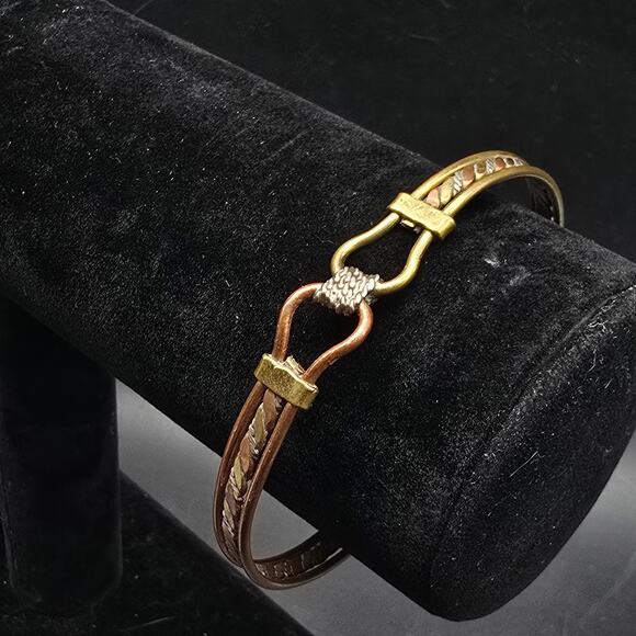 Unknown Jewelry - Copper Mixed Metal Cuff Bracelet Vintage Jewelry